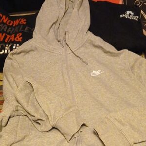 Nike Light Gray Zip-Up Hoodie